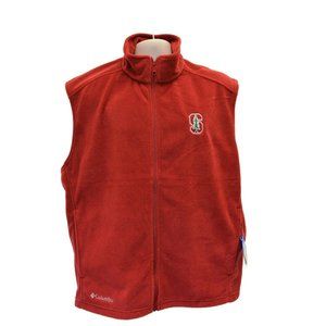 Stanford University Columbia Men's Red Fleece Sleeveless Vest Small